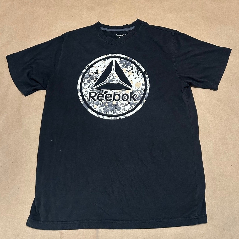 Reebok Black Graphic T Shirt Mens Size Medium
